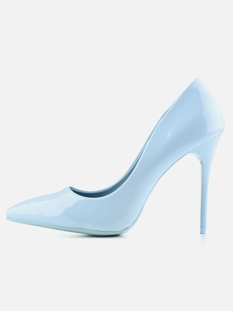 Women high heels party blue shoes